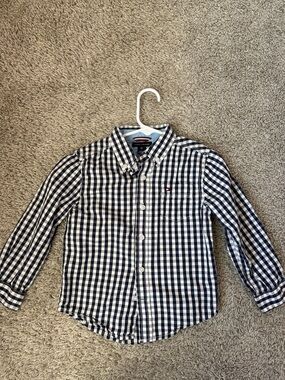 Tommy Hilfiger Navy & White Gingham Button-Down Shirt Toddler Boys